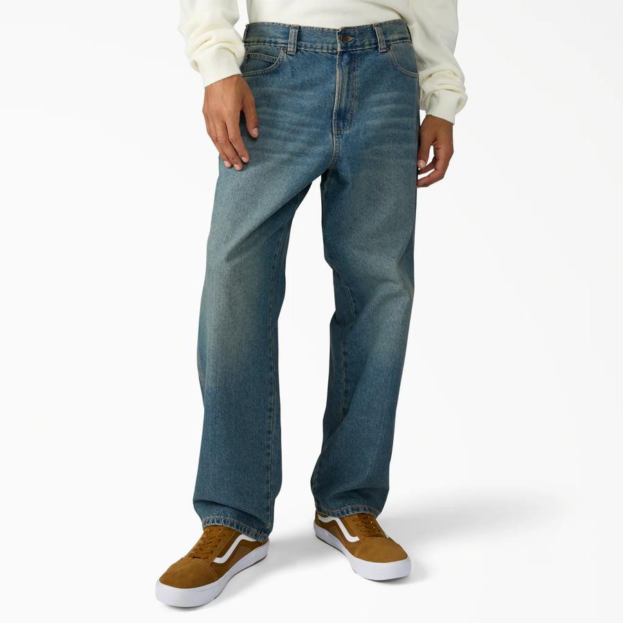 Dickies 958 Baggy Tapered Work Jeans - Eucalyptus