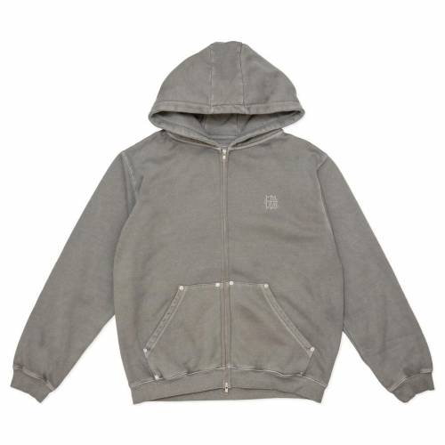 Hoddle HDL Monogram Zip Hood - Washed Grey