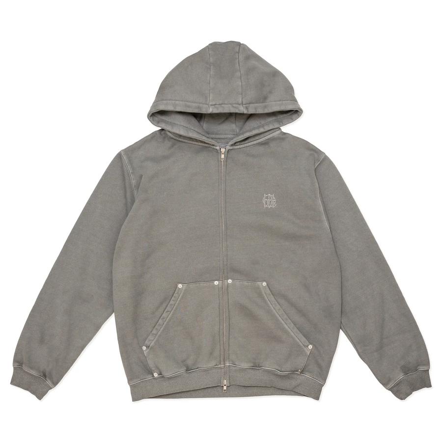 Hoddle HDL Monogram Zip Hood - Washed Grey