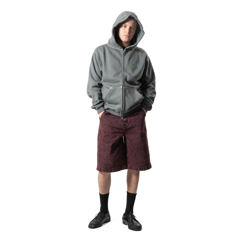 Hoddle HDL Monogram Zip Hood - Washed Grey
