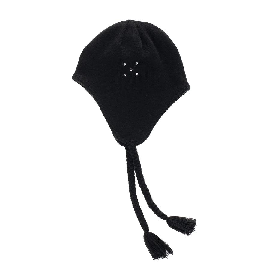 POP Reversible Earflap Beanie - Black / Charcoal