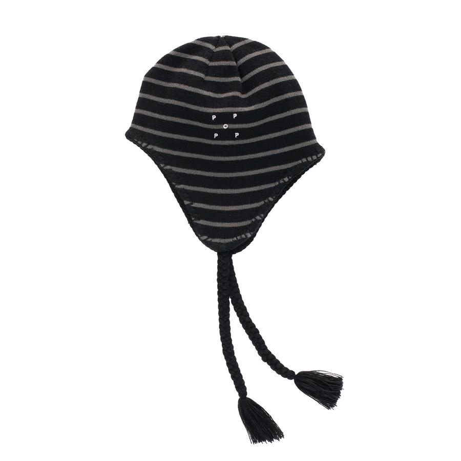 POP Reversible Earflap Beanie - Black / Charcoal