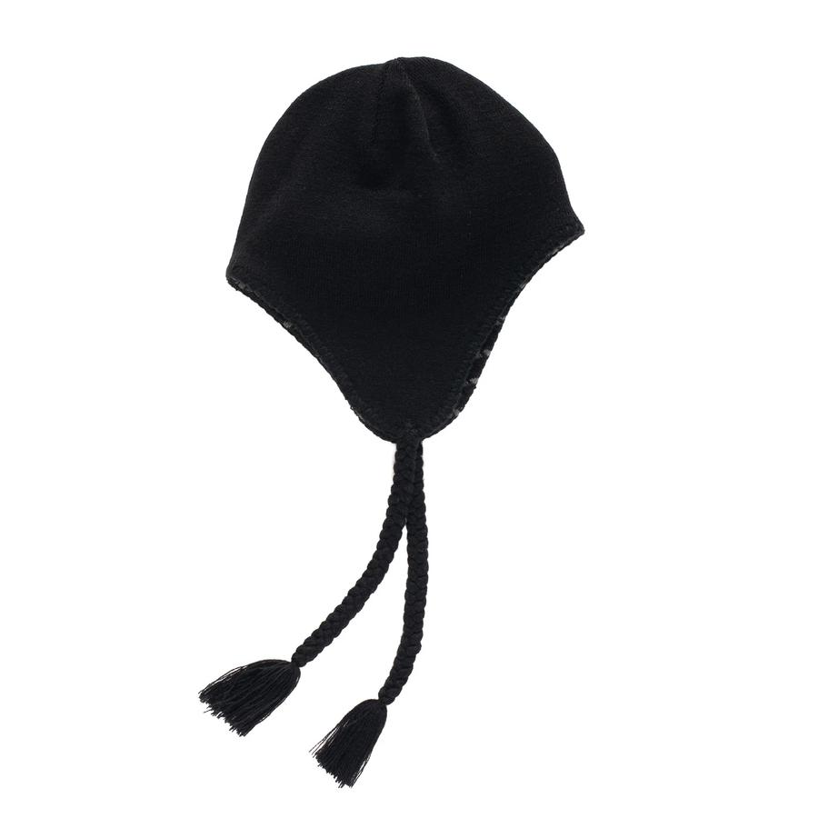 POP Reversible Earflap Beanie - Black / Charcoal