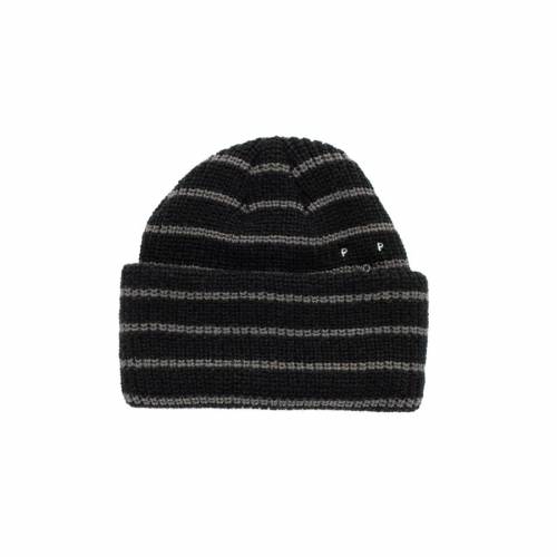 POP Striped Beanie - Black / Charcoal