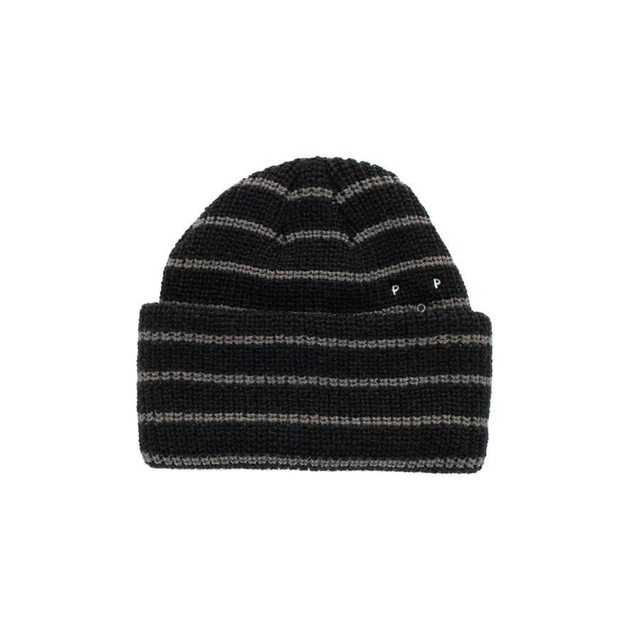 POP Striped Beanie - Black / Charcoal