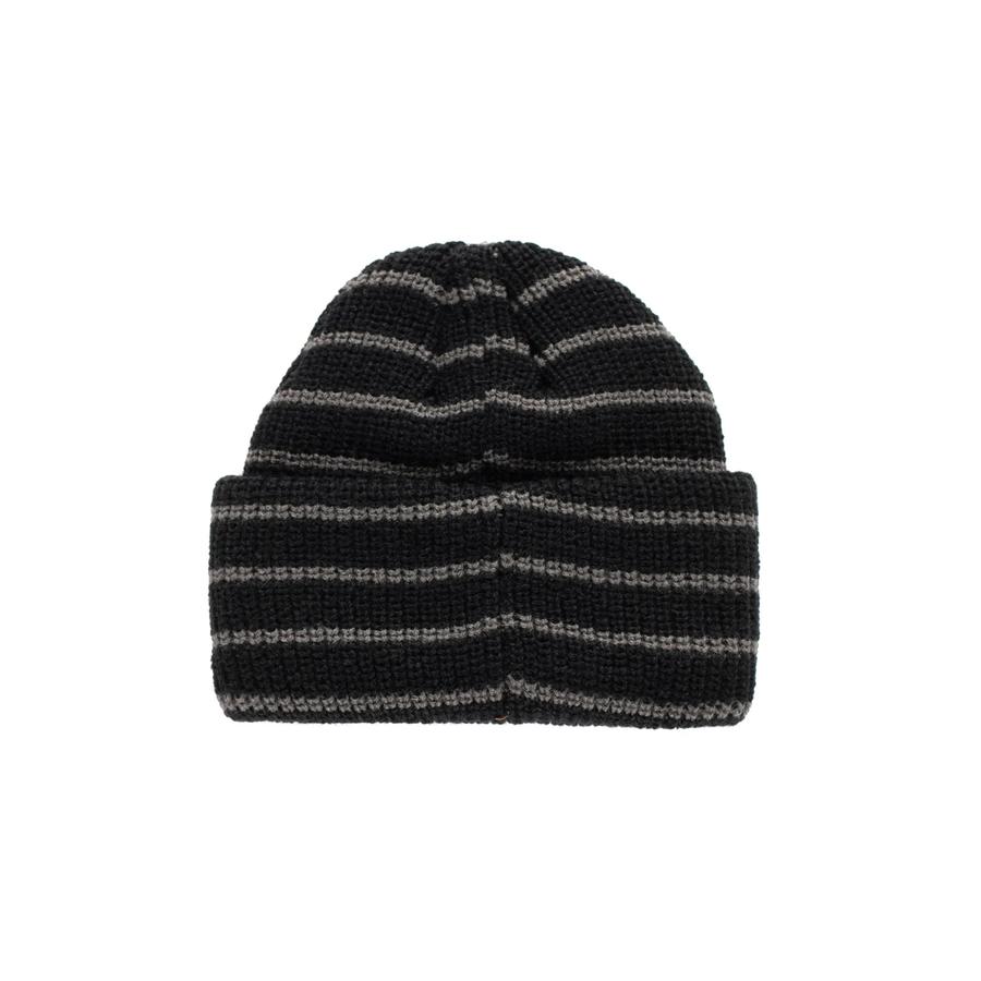 POP Striped Beanie - Black / Charcoal