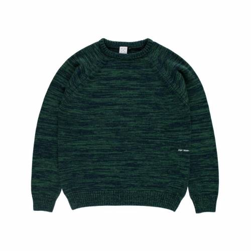 POP Knitted Melange Logo Crewneck - Navy / Juniper