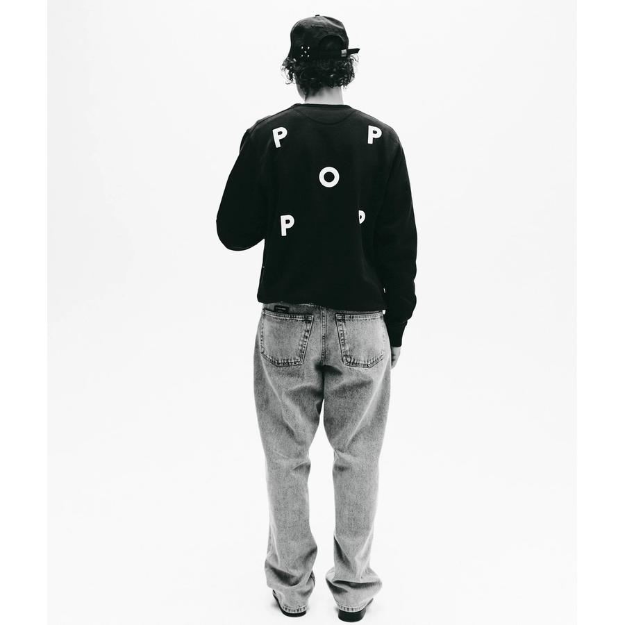 POP Logo Crewneck Sweat - Black / White