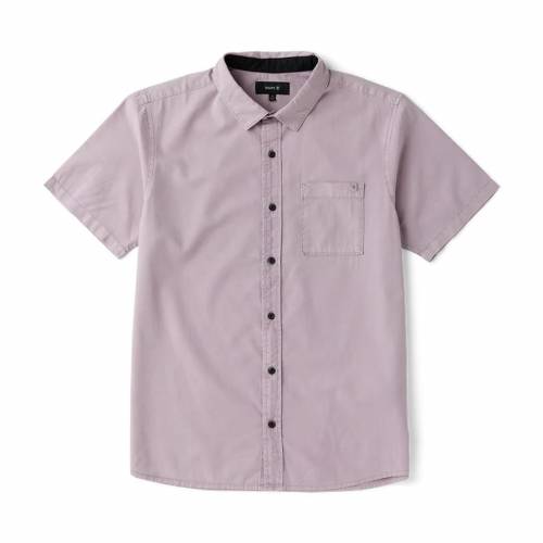 Roark Made To Fade Short Sleeve Button Up Shirt - Washed Dusty Lilac