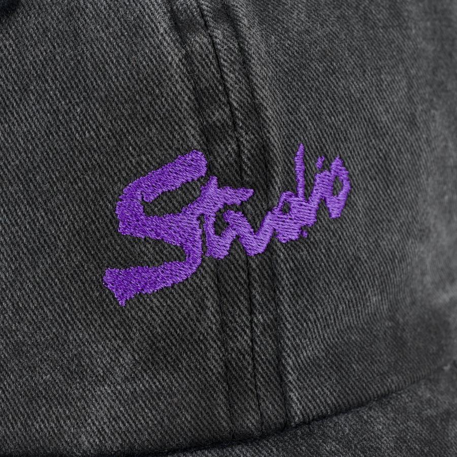 Studio Organic Plus 6 Panel Cap - Black (Garment Dyed)