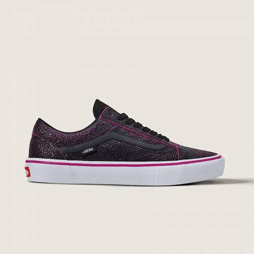 Vans Skate Old Skool - Cracked Leather Black / Purple