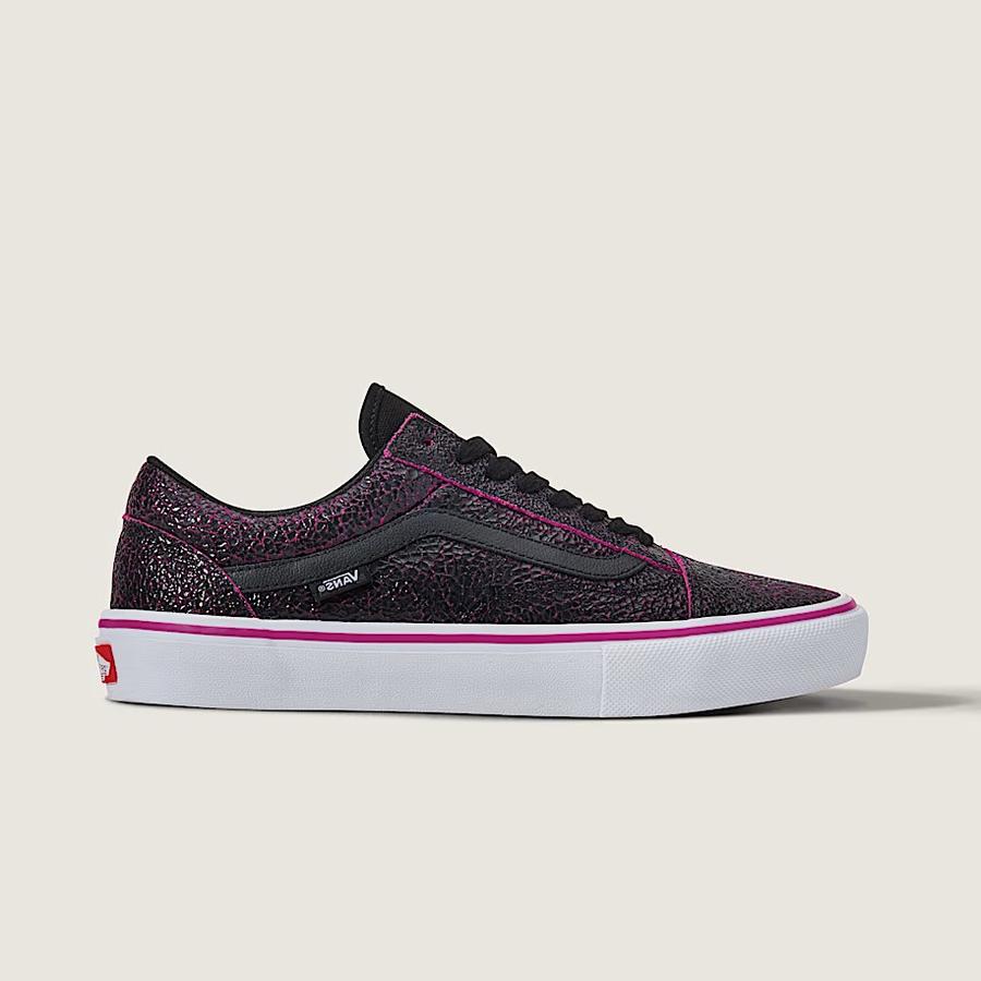 Vans Skate Old Skool - Cracked Leather Black / Pur...