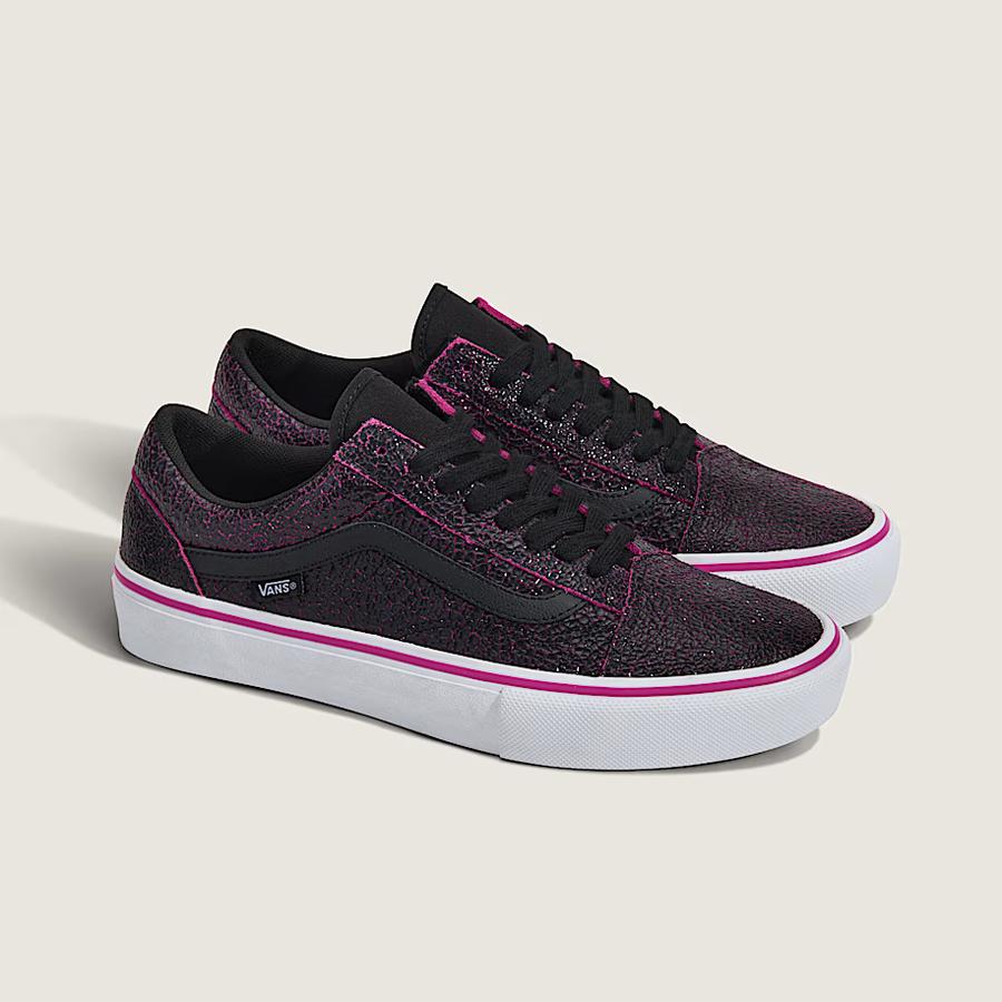 Vans Skate Old Skool - Cracked Leather Black / Purple