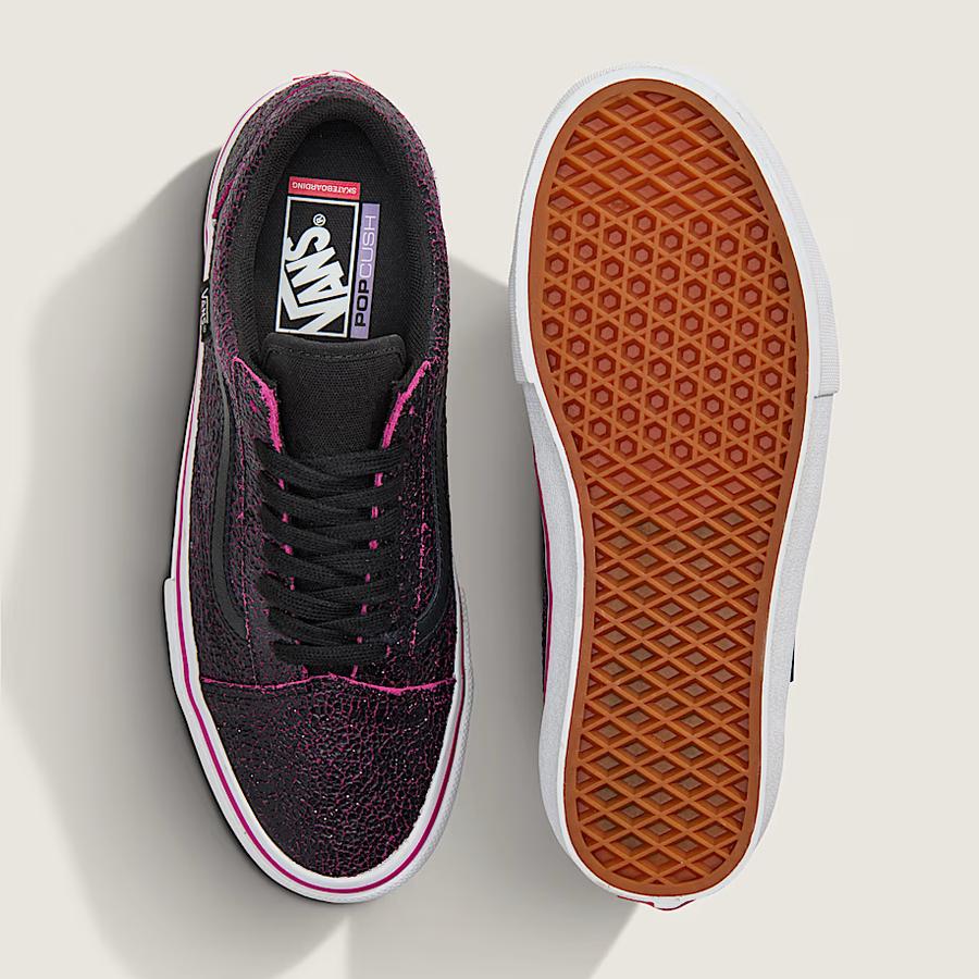 Vans Skate Old Skool - Cracked Leather Black / Purple