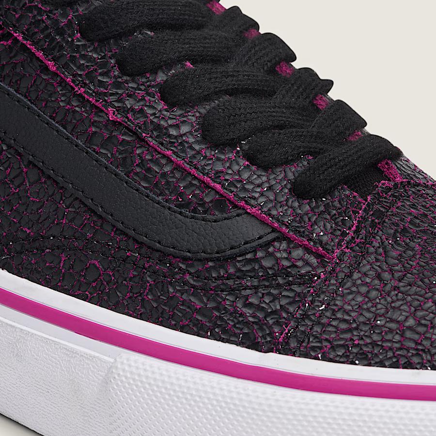 Vans Skate Old Skool - Cracked Leather Black / Purple