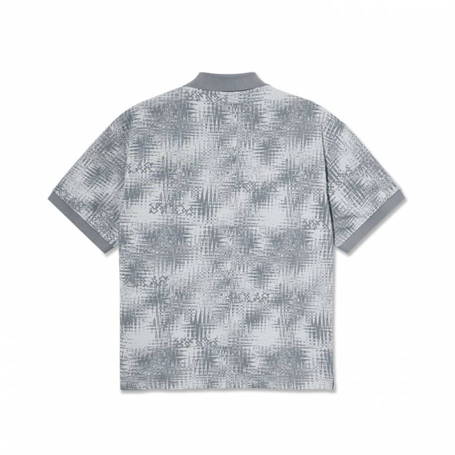 Polar Scribble Surf Polo Shirt – Silver