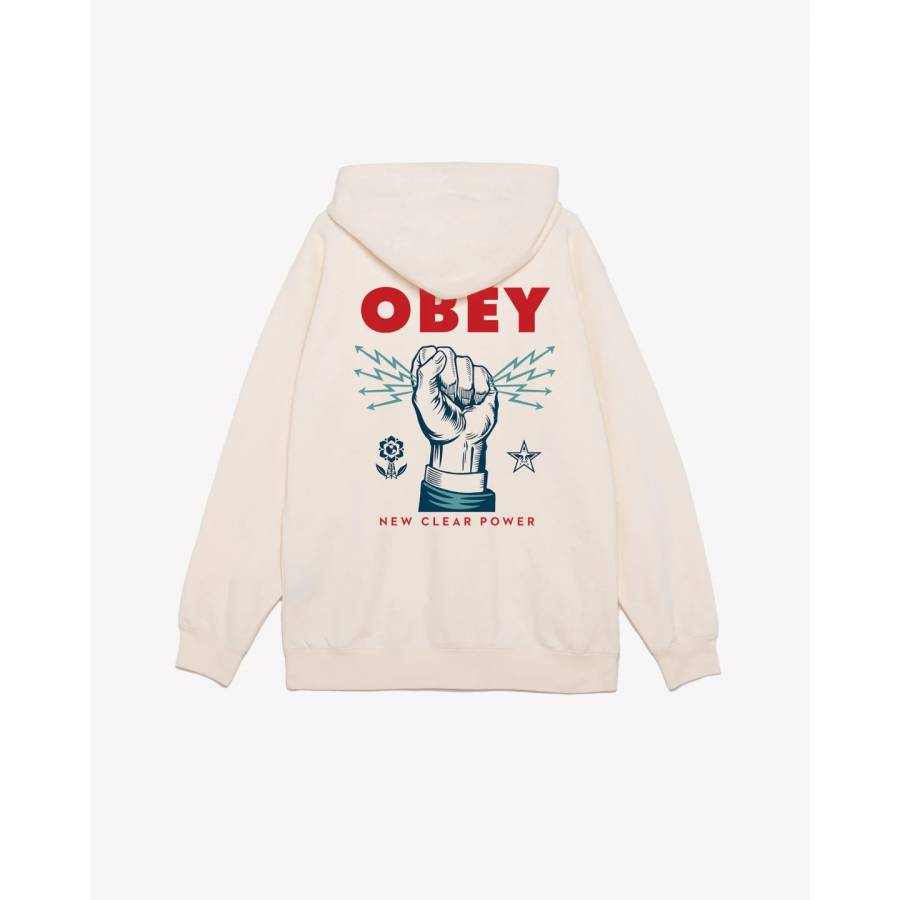 Obey New Clear Power Heavyweight Pullover Hoodie – Unbleached